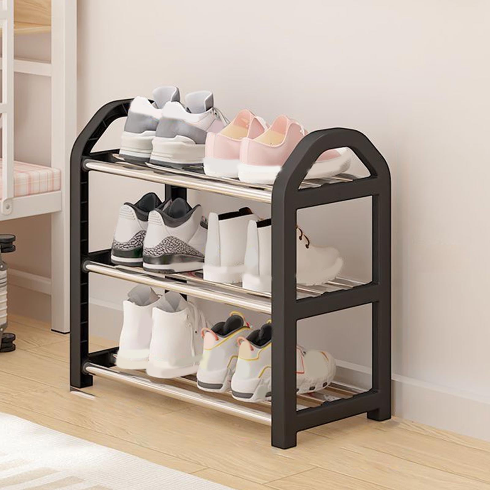 Shoe Rack Little 3 Tier Small Shoe Rack,Narrow Stackable Kids Toddler Adult Shoe Storage ...