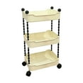 thumbnail image 1 of 3-Tier Snack Cart with Lockable Wheels, Multifunctional Mobile Storage Rack for Kitchen, Bathroom, Living Room, Ventilated Shelves, Durable Plastic Organizer, 1 of 5
