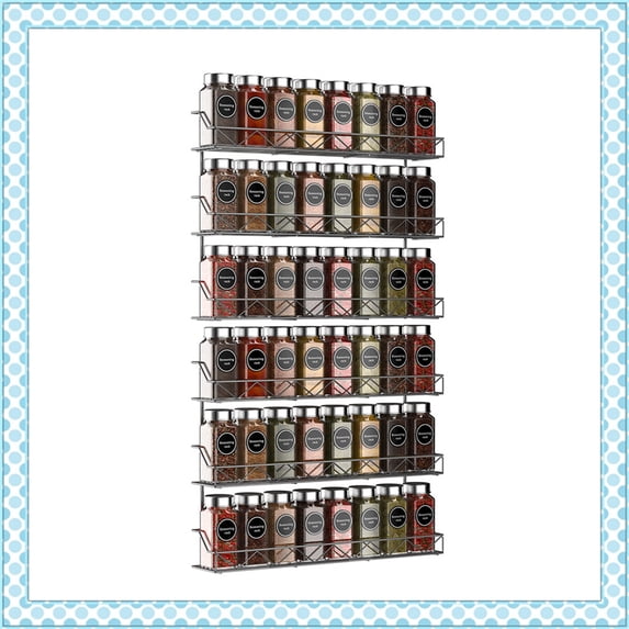 3 Tier Spice Rack (2 Pack) Wall-Mount Spice Jars Storage Organizer for Cupboard, Pantry Door, Silver