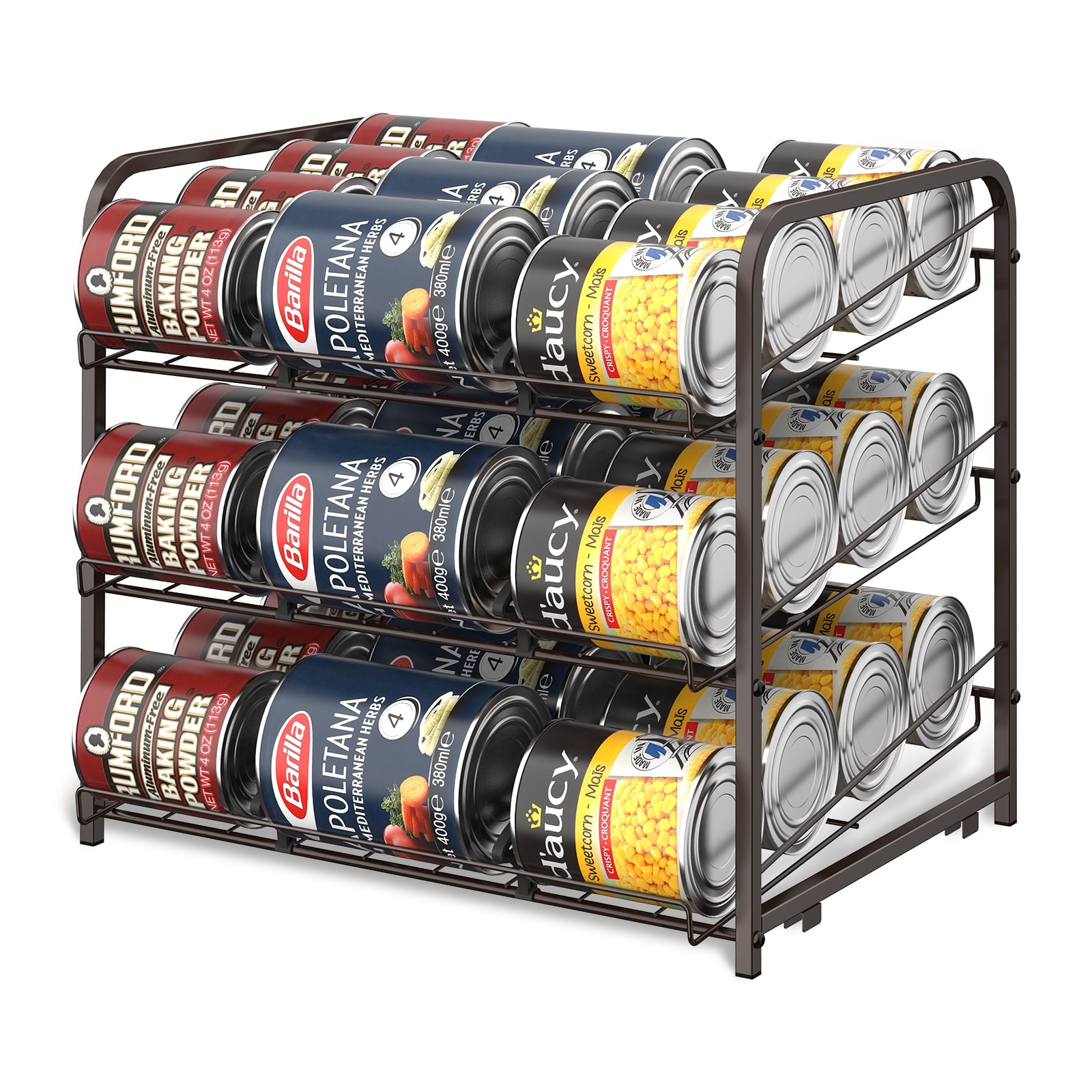 3 Tier Can Food Rack Holder Kitchen Pantry Organizer Soup Beer Soda Coke  Storage