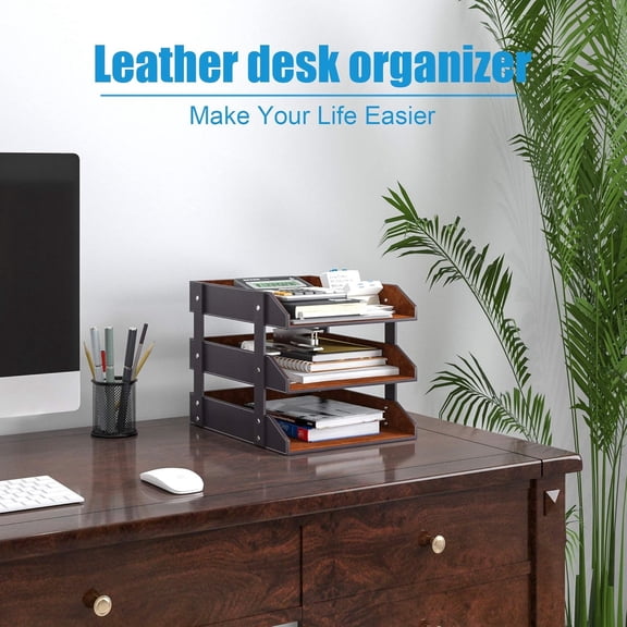 3-Tier Stackable Letter Tray Holder for Office Supplies, Paper, File, Magazine, Perfect Office Organization for Desktop
