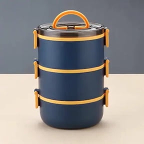 3-Tier Stackable Lunch Box 2000 mL, PP Bento Containers with Combinable Tiers for Meals on the Go