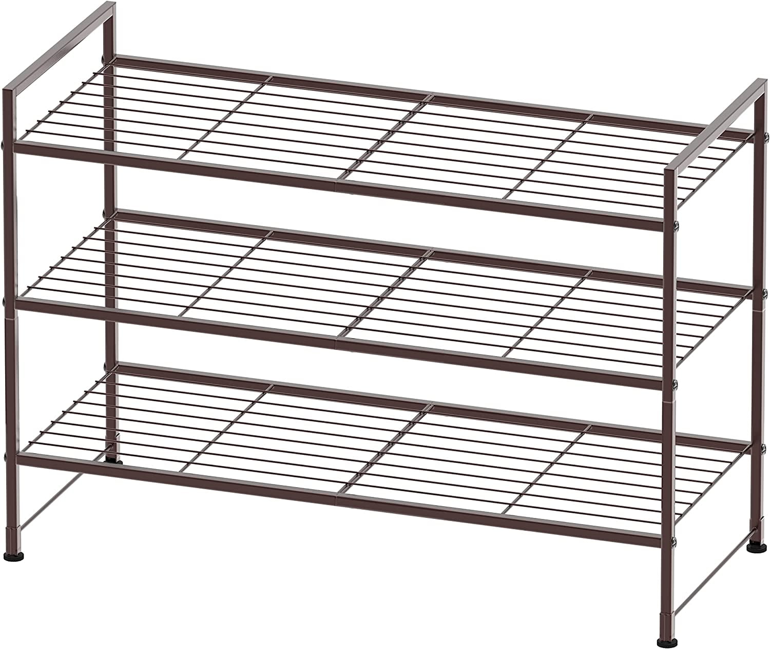 3 Tier Stackable Shoes Rack Storage Shelf Bronze Walmart