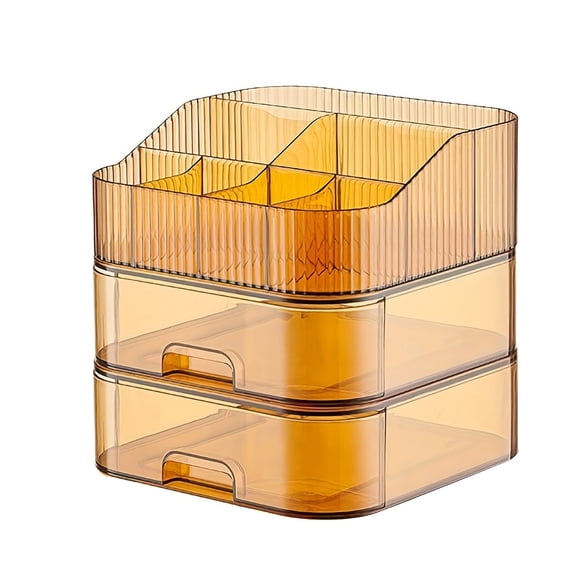 3-Tier Stackable Slide-Out Drawer Plastic Vanity Organizer (White)