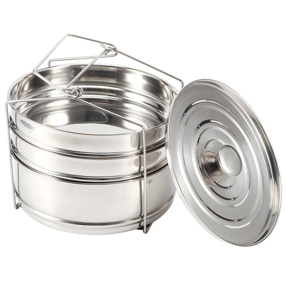 3 Tier Stackable Steamer Pot Stainless Steel Food Basket Set for Steaming Rice Vegetable Meat Fish Soup Kitchen Supplies