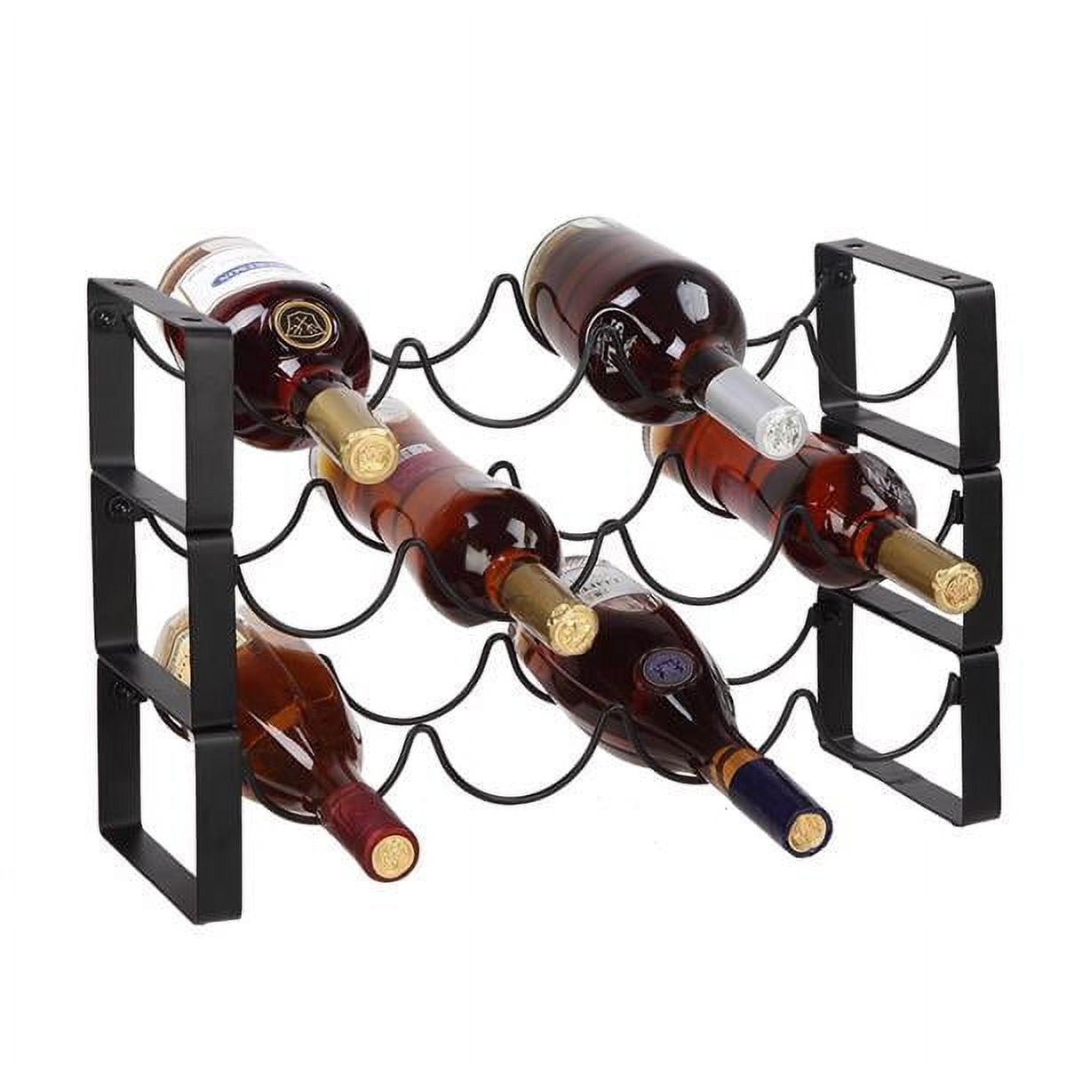 3 Tier Stackable Wine Rack 12 Bottles Metal Wine Rack