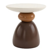 3-Tier Stacked Stone Nightstand - Decorative Side Table for Home