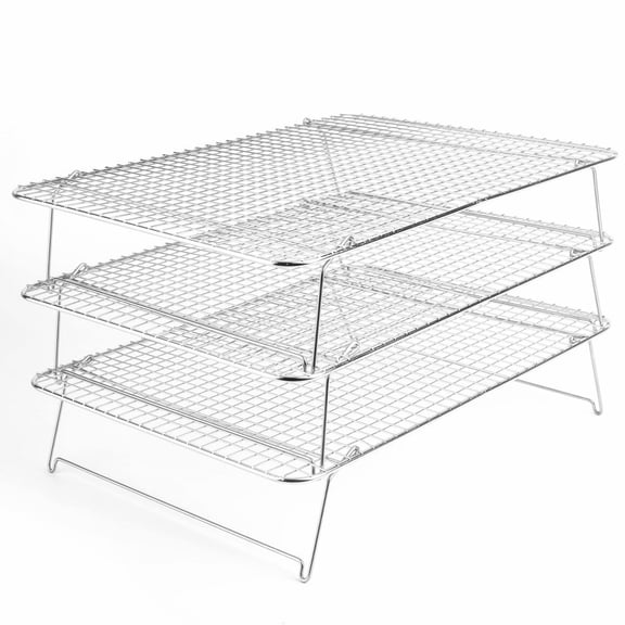 3-Tier Stainless Steel Baking Rack Set 16.5" x 12" Stackable Cooling Rack