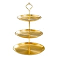 thumbnail image 1 of 3 Tier Stainless Steel Cupcake Stand, Ongmies Gold Dessert Stand, Gold Metal Cake Display Holder for Holiday, Wedding & Birthday Desserts, 1 of 8