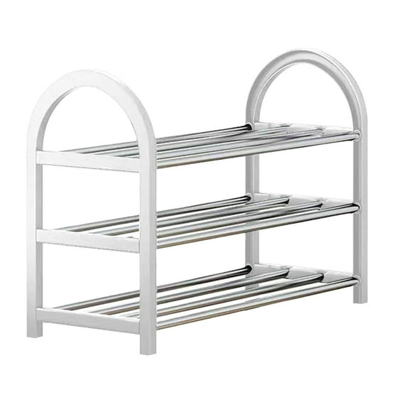 3 Tier Stainless Steel Shoe Rack - Freestanding, Dust-Proof Storage Cabinet for Entrance, Dormitory, Living Room, Bathroom - Durable, Economical Shoe Organizer (46x45x19cm)