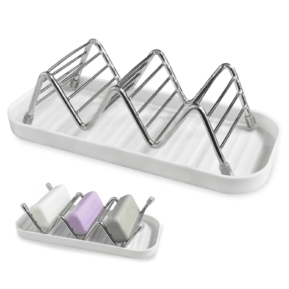 3-Tier Stainless Steel Soap Holder, Easy-Clean Rustproof Soap Saver Rack for Bathroom & Kitchen – Mold Resistant