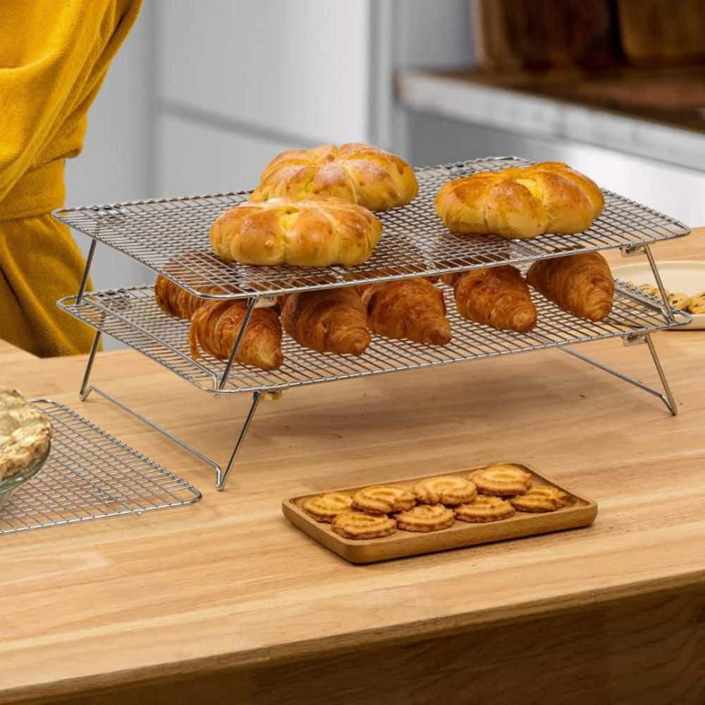 3 Tier Stainless Steel Stackable Cooling Rack for Baking, Wire Cooling ...