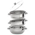 thumbnail image 1 of 3-Tier Stainless Steel Steamer, Non-Stick Meat Vegetable Cooking Steam Pot Kitchen Steamer Cooker Dumpling Steamer for Induction Cookers, Electric Ceramic Stoves, 1 of 9
