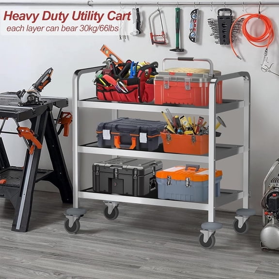 3 Tier Stainless Steel Utility Cart
