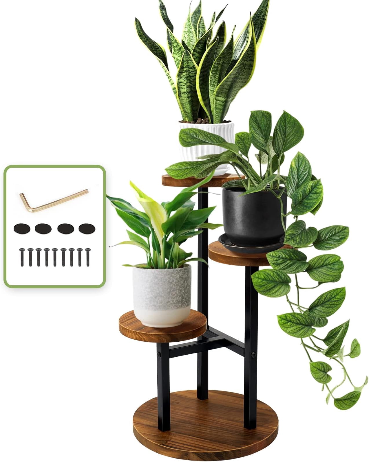 3 Tier Stand, Tall Shelf Holder for Indoor, Outdoor Display Rack Flower ...