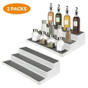 BEAMNOVA 2 Pcs Spice Rack Organizer, 3-Tier Non-Skid Seasoning Storage Shelf for Kitchen Pantry Cabinet Countertop