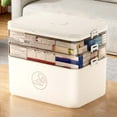 thumbnail image 1 of 3-Tier Storage Box Portable Plastic Organizer Container with Handle for Home Travel Supplies 1-Pack, 1 of 6