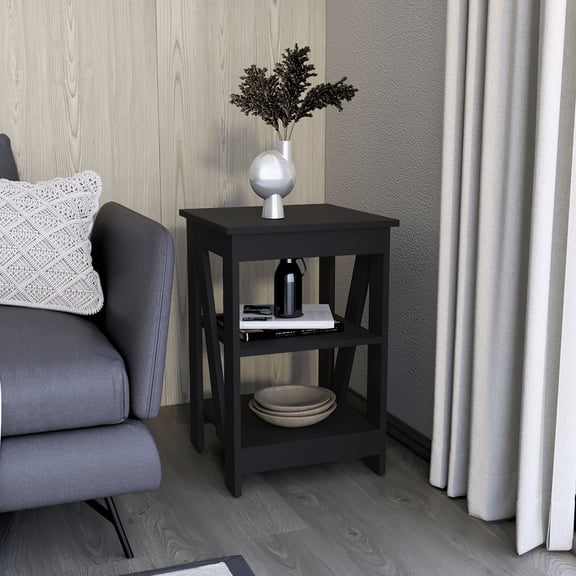 3-Tier Storage End Table/Living Room Use/Stylish & Space-Saving