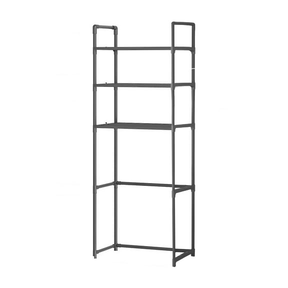 3 Tier Storage Rack Above Toilet For Bathroom Organization Black Iron Shelves 59.84X21.46X10.91 Inches Freestanding Storage Cabinet Black