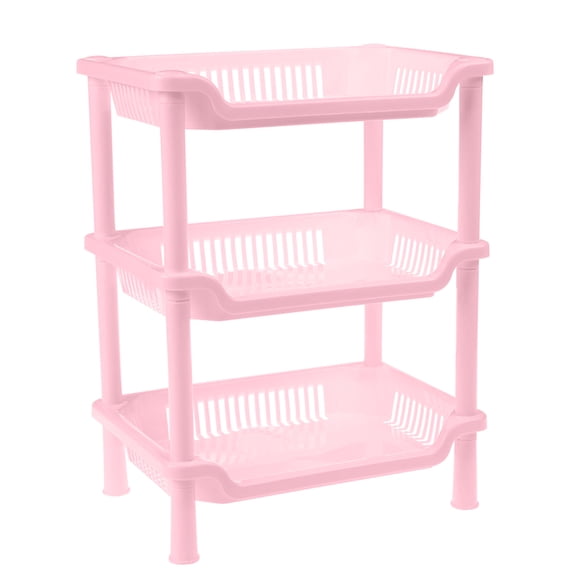 3 Tier Storage Rack - Rectangular Shelf, Bathroom Kitchen Organizer, Floor Standing Multifunctional Storage for Living Room, Bedroom, Office, 11.02x7.09x16.54in