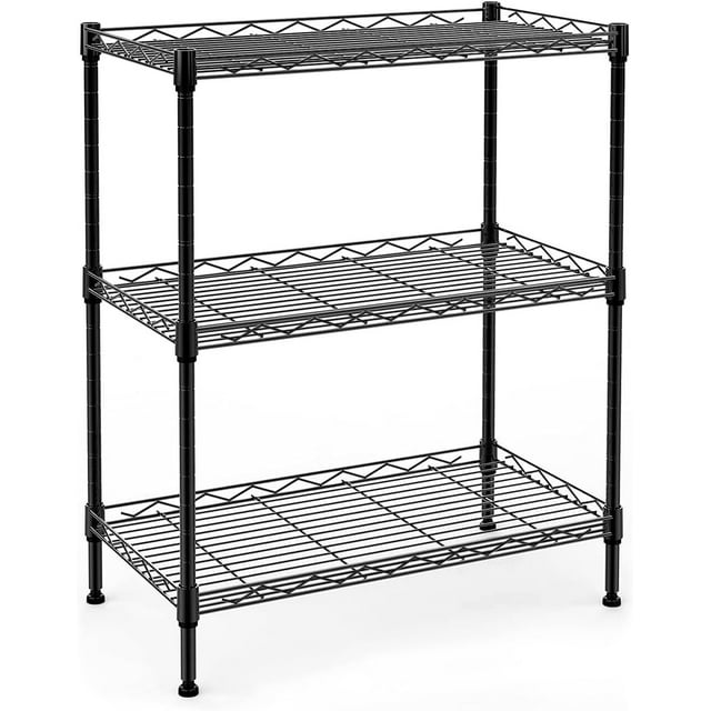 3 Tier Storage Shelf Wire Shelving Unit, Adjustable Metal Storage Rack ...