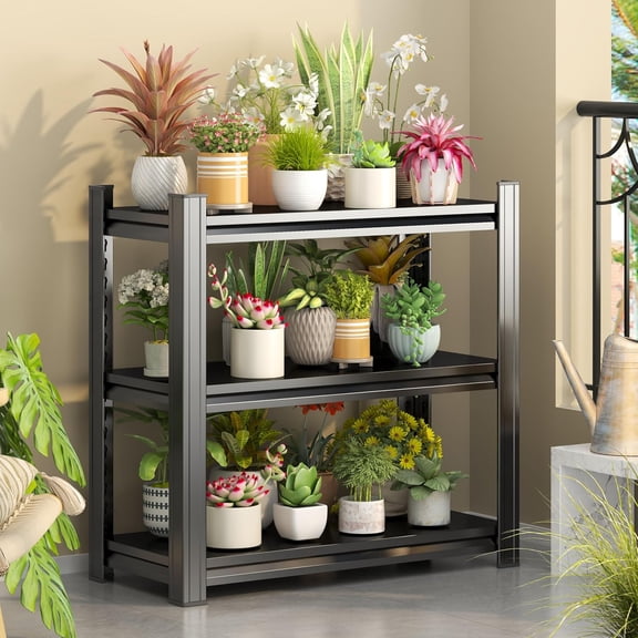 3-Tier Storage Shelves, Adjustable ShelvesKitchenStorage Standing Baker's Racks, Shelving Unit for Kitchen, Living Room, Dinning Room, Coffee Bar (31.5'H36'W14'D)