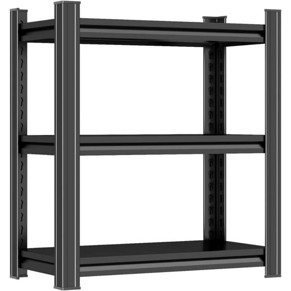 3-Tier Storage Shelves, Kitchen Shelving Unit Freestanding, Quick DIY Setup, Black, Suitable for Kitchen Bedroom Living Room Bathroom, Reinforced Welds (35.4" W x 13.7" D x 44" H)