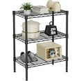thumbnail image 1 of 3-Tier Storage Shelving Unit, Adjustable Metal Wire Racks Heavy Duty Standing Shelf Organizer for Kitchen, Closet, Pantry, Garage, Bathroom, Laundry (13.8" D x 23.6" W x 30" H), 1 of 12