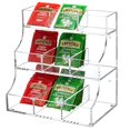 thumbnail image 1 of 3 Tier Tea Rack Tea Bag Organizer Holder Countertop Modern Wall Mount Teabag Storage Rack Display for Kitchen Coffee Station Bar Clear Acrylic, 1 of 7