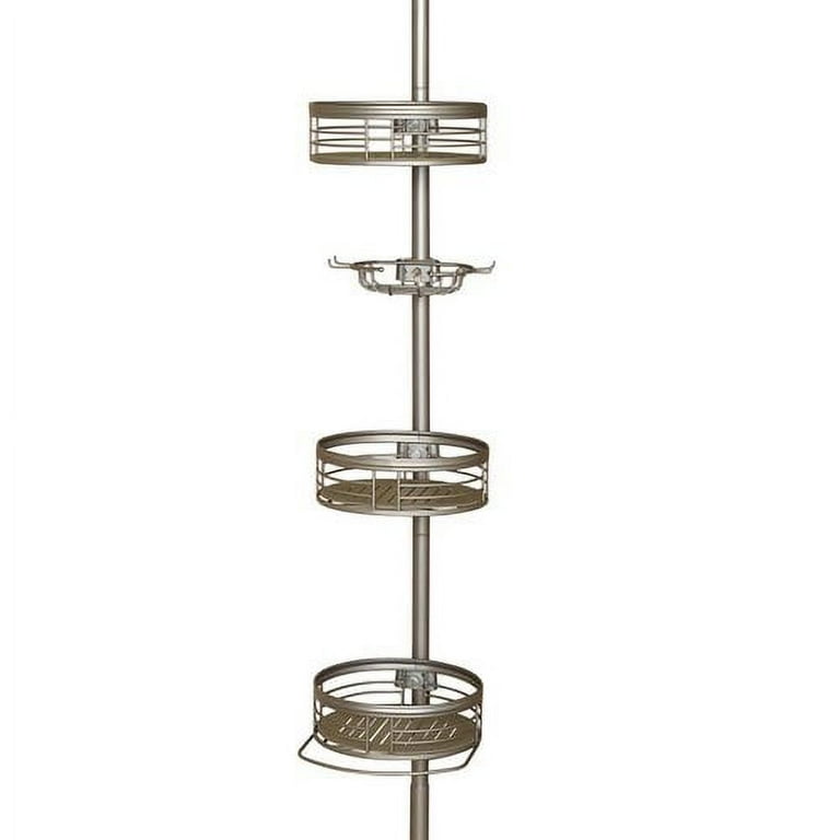 3-Tier Rust-Resistant Tension Pole Shower Caddy with Removable Baskets, 60  in. to 108 in., Oil-Rubbed Bronze - Walmart.com