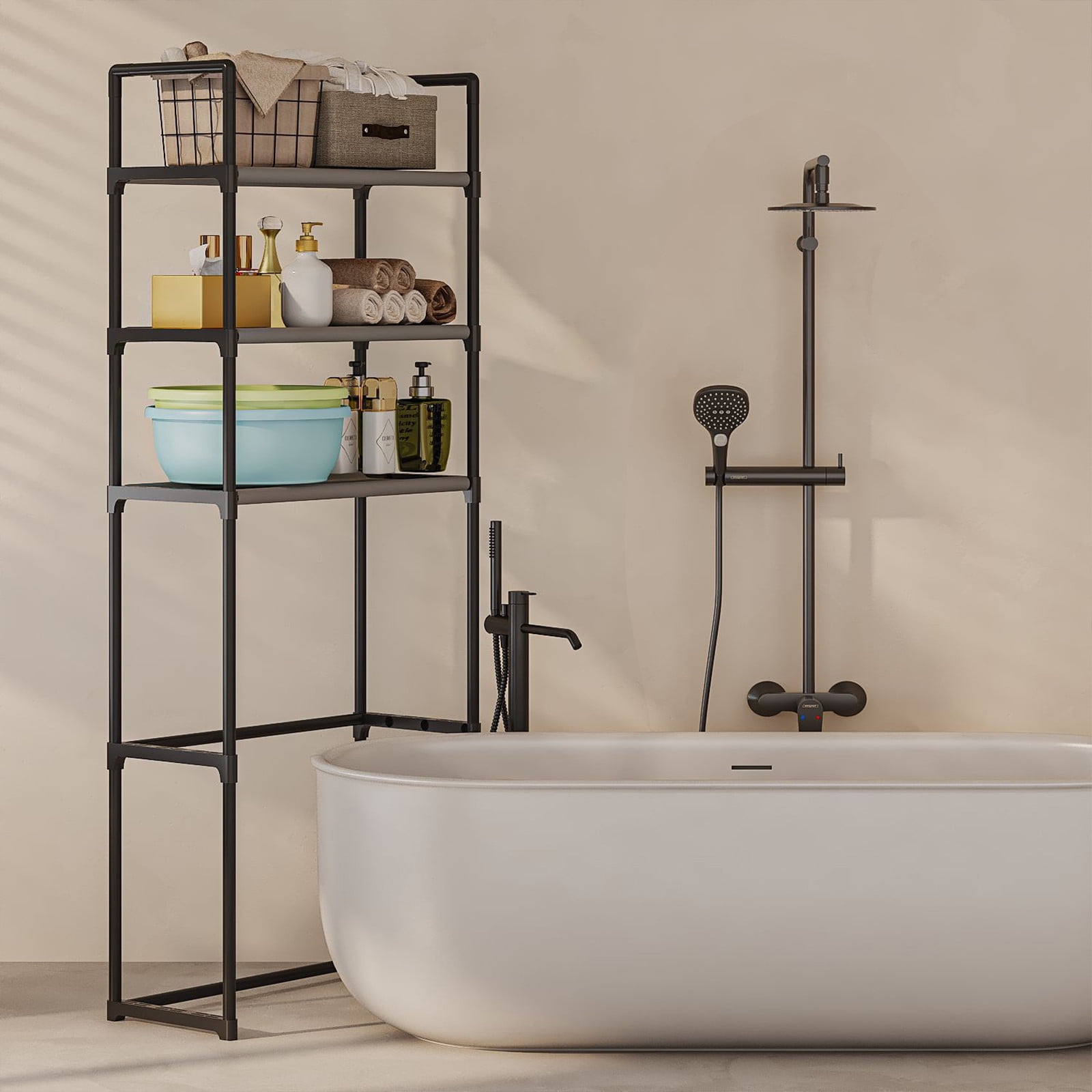 3-Tier Over The Toilet Storage Rack, Large Above The Toilet Stainless ...