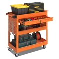 3 Tier Tool Cart on Wheels with Lockable Drawer,450 LBS Capacity Heavy