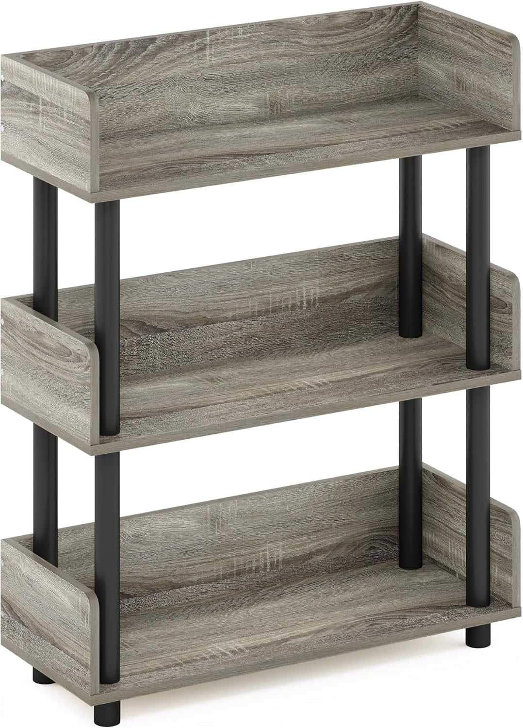 3-Tier Toolless Display Rack, French Oak/Black - Walmart.com