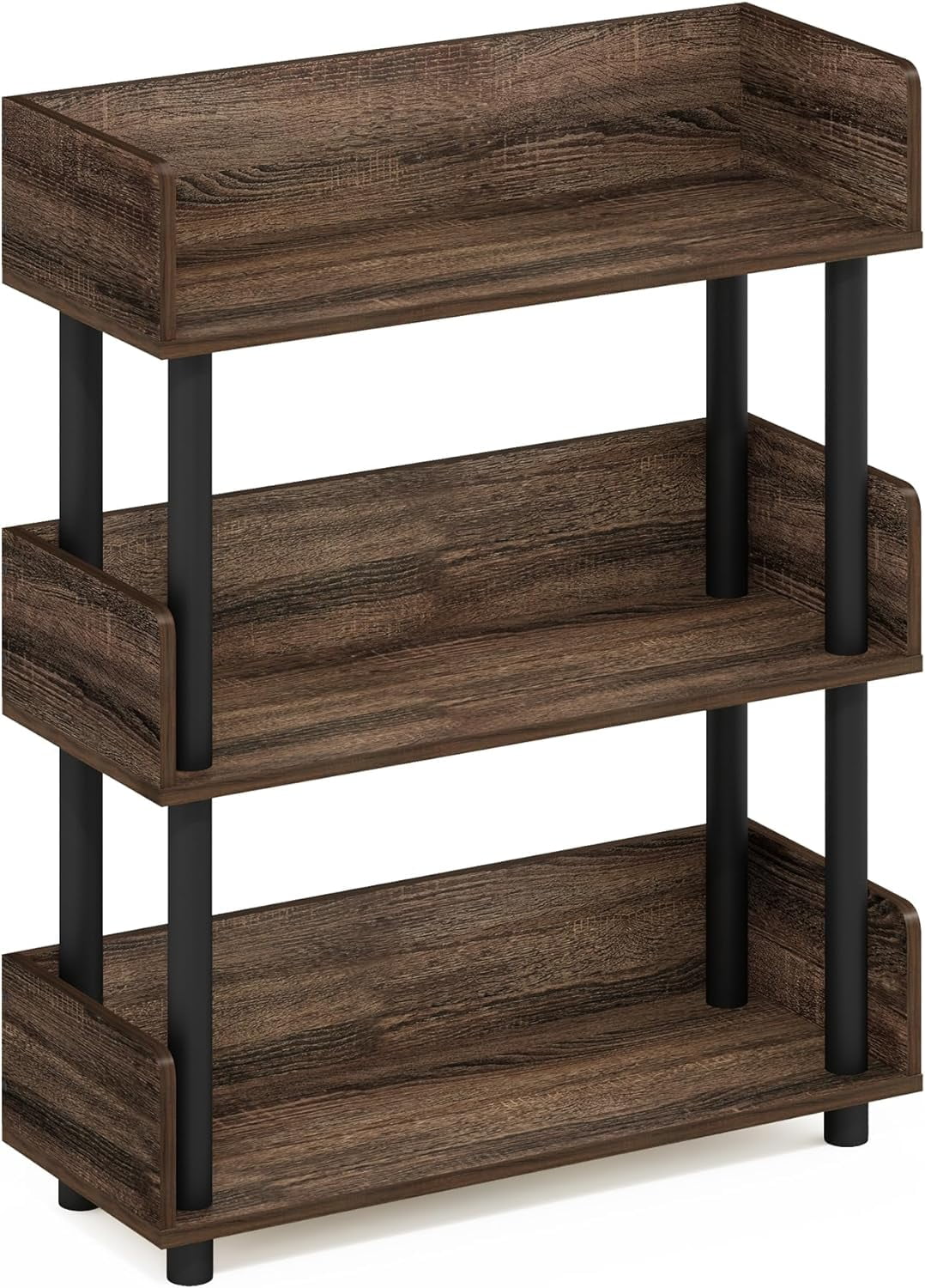 3-Tier Toolless Freestanding Multipurposes Display Rack, Walnut ...