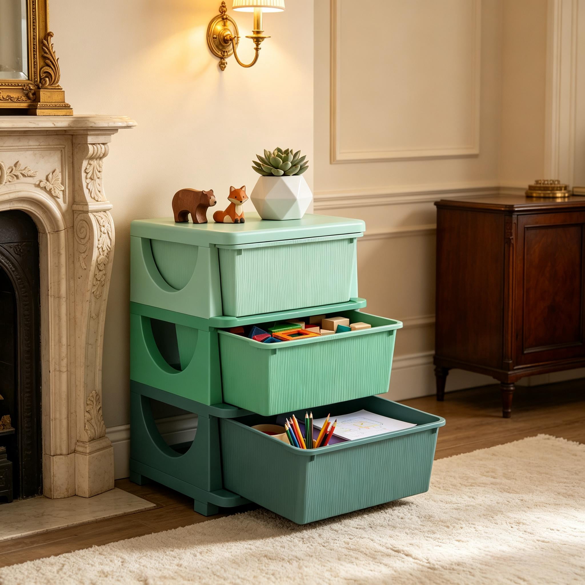 3-Tier Toy Storage Organizer, 3 Drawers, 16L Capacity Each, Child-Safe Design, PP Material, Montessori Style