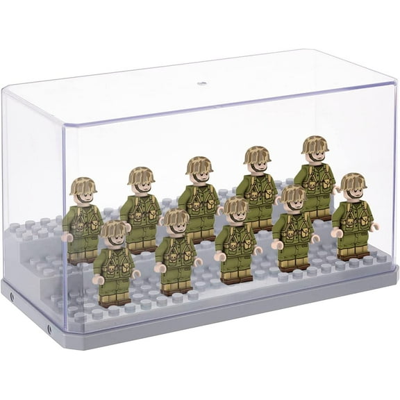 3-Tier Transparent Acrylic Mini Building Block Presentation Boxes Dustproof Assembled Mini Figures Model Toy Showcase Gray