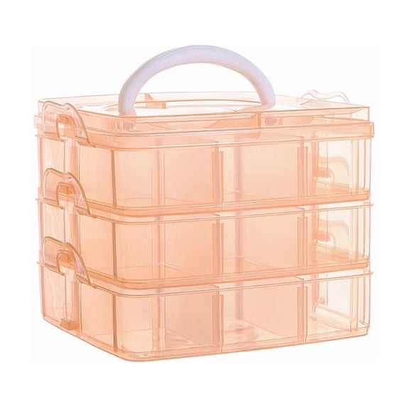 3-Tier Transparent Plastic Storage Container Box Stackable Organizer ...