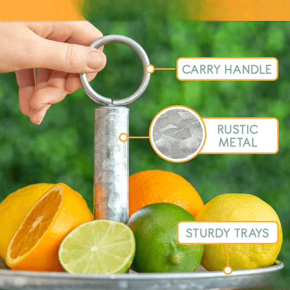 3 Tier Tray, Galvanized Serving Tray, 3 Tier Serving Stand, Farmhouse Tiered Metal Platter for Cake, Cupcake Tower, Dessert, Appetizers & More$$Home Decor, Kitchen, & Other