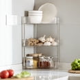 thumbnail image 1 of 3-Tier Triangle Corner Shelf for Kitchen, Black Wall Mounted Spice Organizer | No-Drilling Hole-Free Countertop Storage Rack with U-Shaped Openings Clear, 1 of 6