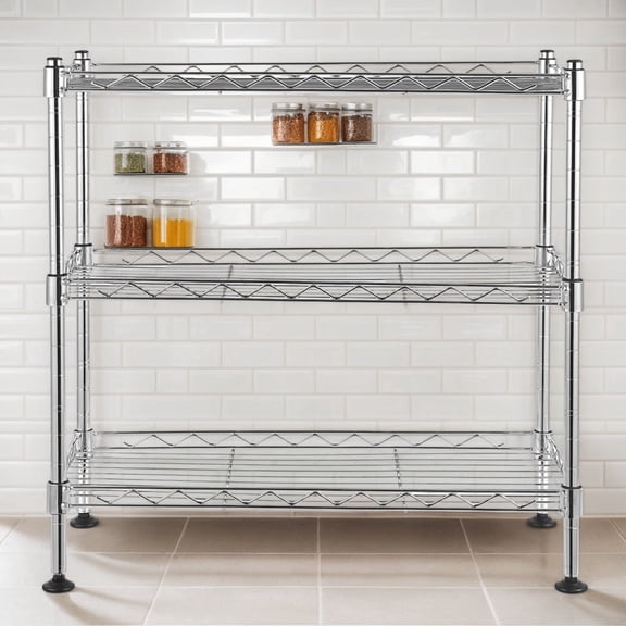 3-Tier UltraZinc Finish Cabinet Organizer, Multi-Purpose Under-Sink & Counter Storage Rack