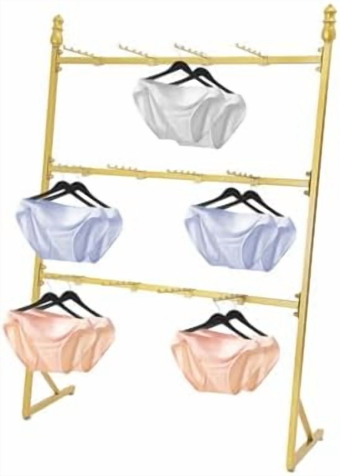 3-Tier Underwear Display Stands Commercial Lingerie Stand Shelves Gold ...