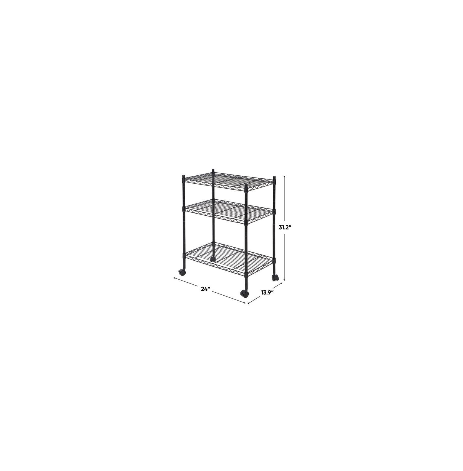 3 Tier Unit Shelving Metal Wire Rack Organizer Adjustable Shelve with 4