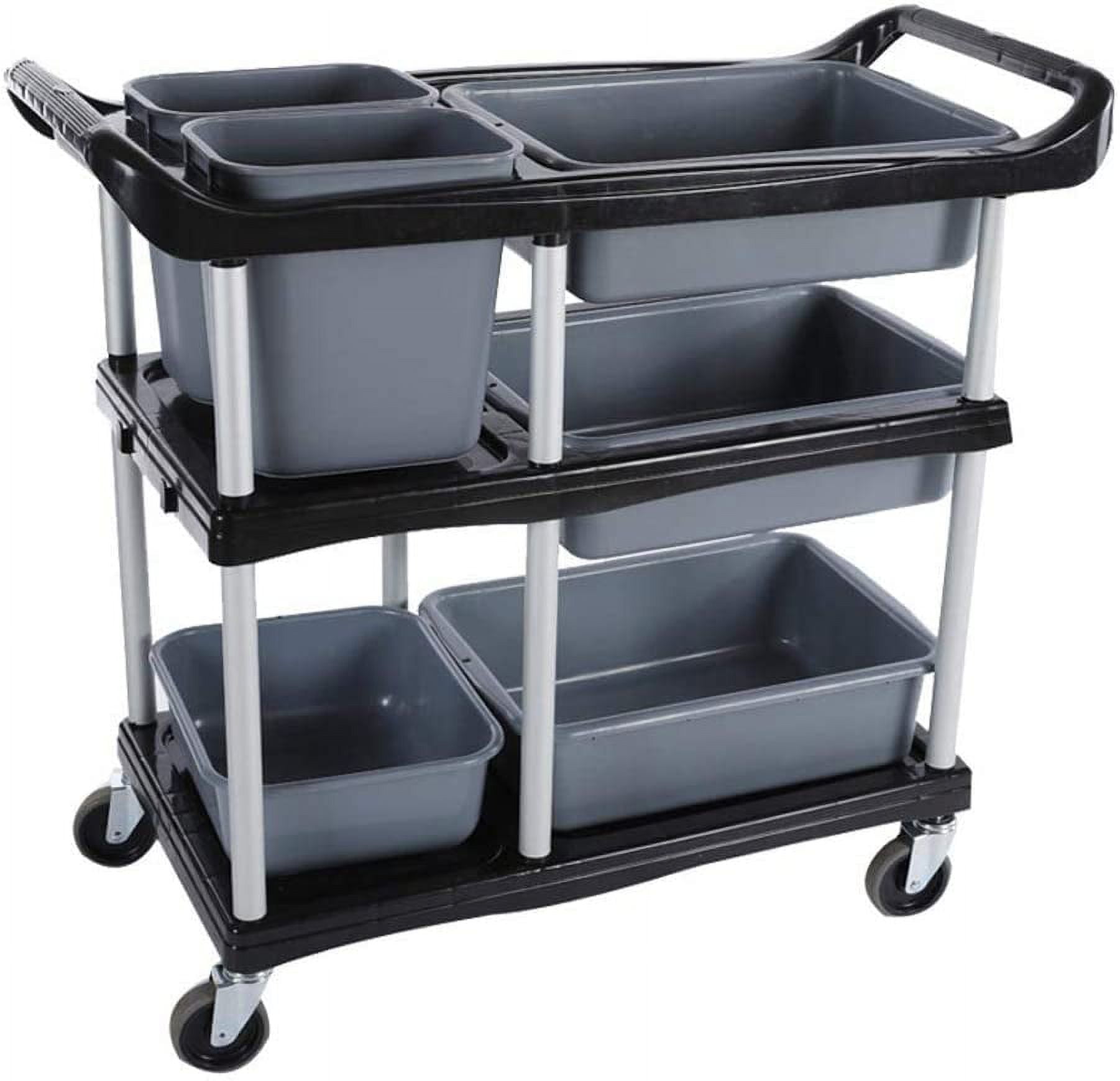 3 Tier Utility Cart Heavy Duty Service Cart Supports Up to 330 lbs Utility Carts With Wheels