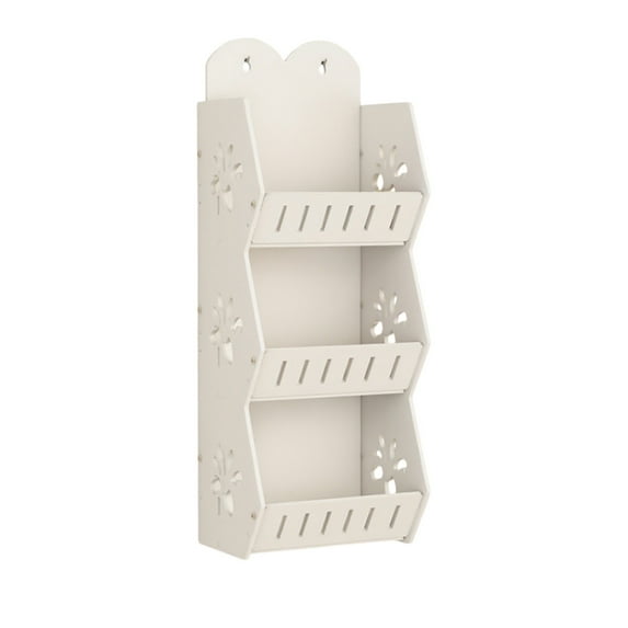 3-Tier Wall-Mounted Storage Rack - Rustproof Organizer for Bathroom, Shower, Kitchen, and Laundry Room - Maximize Vertical Space ( White/L )