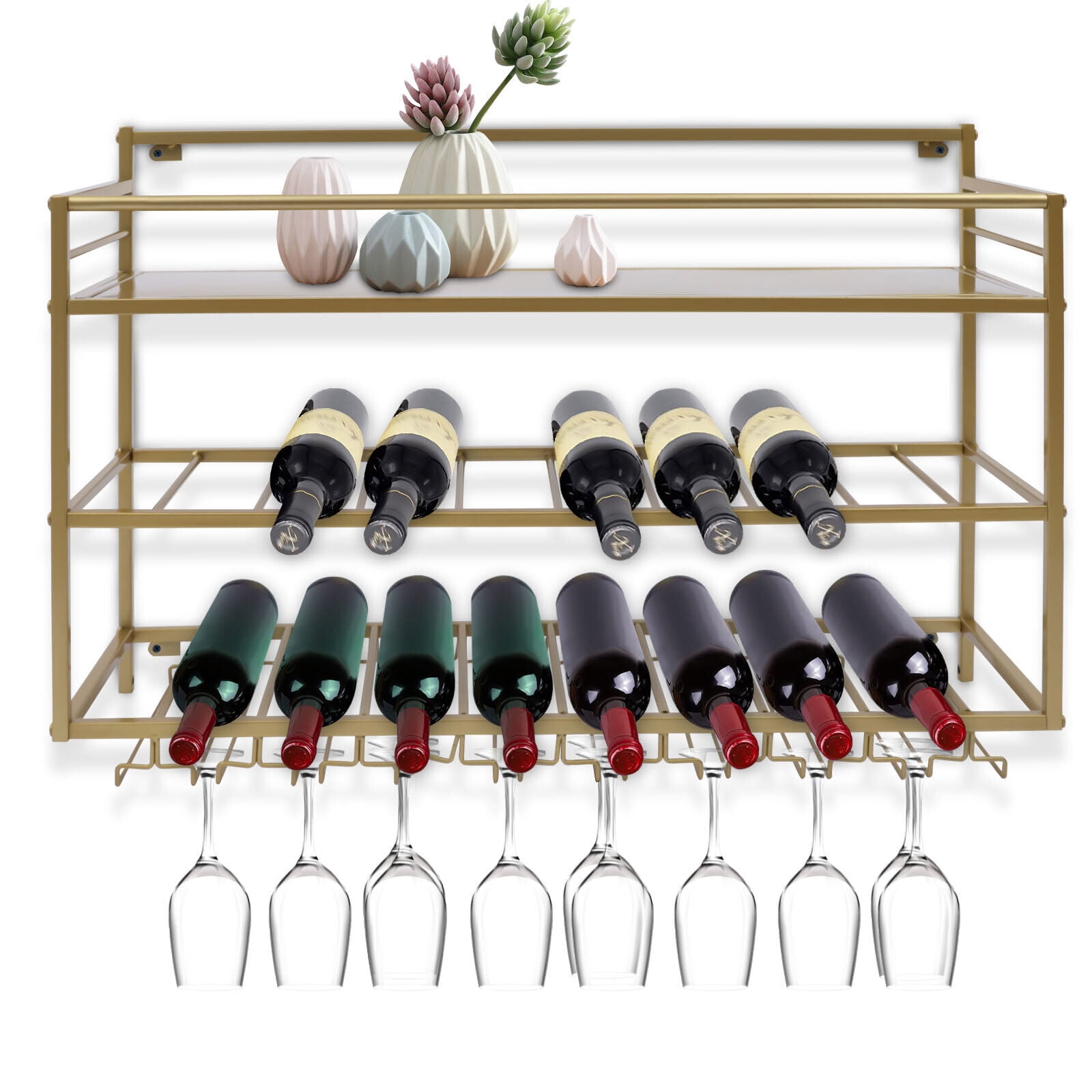 Kitcheniva Wall Mount Wine Rack Storage Glass Cup Holder Organizer, 3 Tier,  1 Holder - Kroger