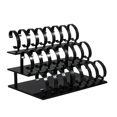 3-Tier Watch Stand Holder Removable 24 Acrylic Watch Jewelry Display Rack Watch Frame Watch Holder-Black
