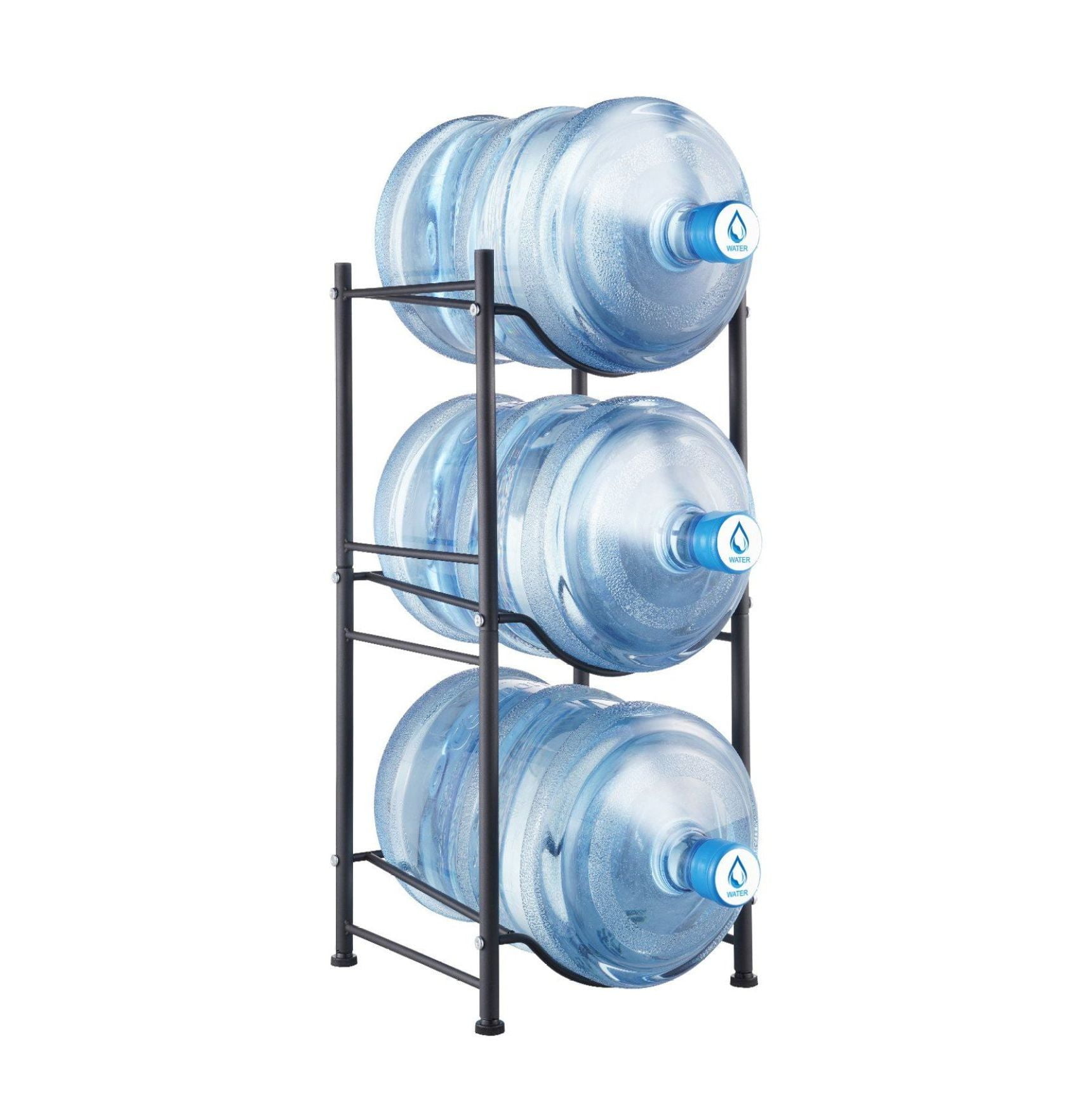 3-Tier Water Jug Holder - Black Metal Bottle Rack for 3 Bottles - Heavy ...