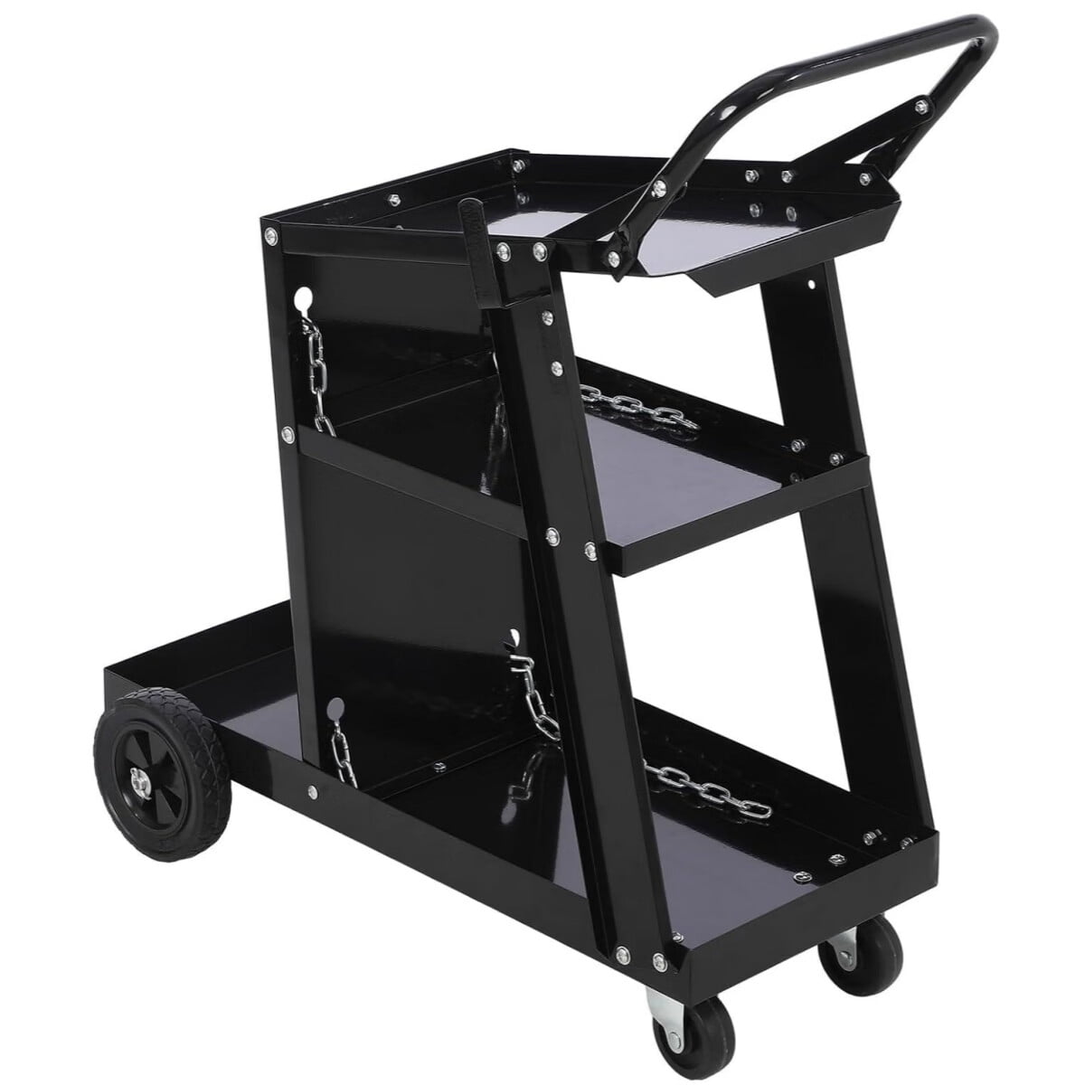 3 Tier Welding Cart, 220 lbs Rolling Welder Cart with Wheels, Removable
