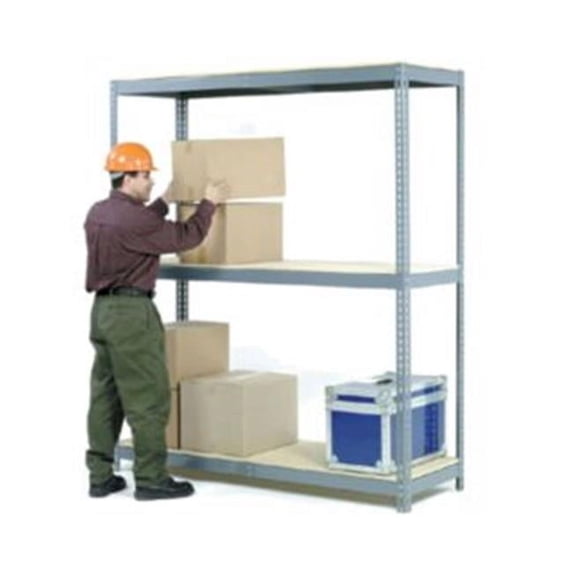 3 Tier Wide Span Steel Frame Storage Rack- Gray - 48 x 48 x 96 in.
