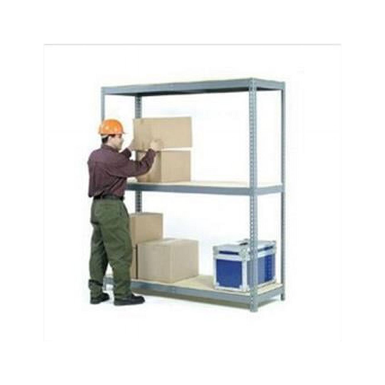 3 Tier Wide Span Storage Rack with 3 in. Square Mesh - Gray - 96 x 48 x ...